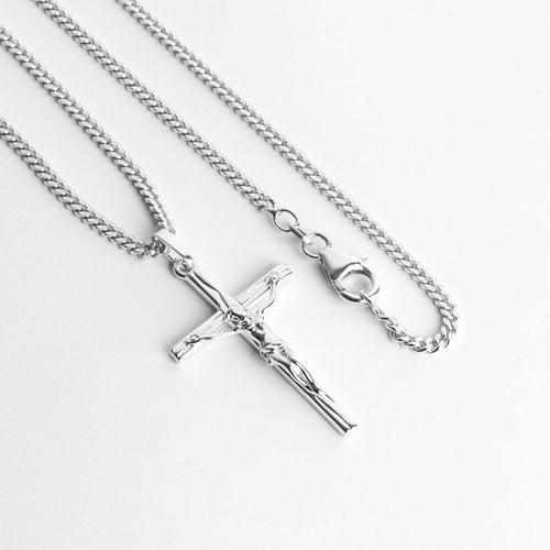 CROSS BODY NECKLACE 925 SILVER RHODIUM PLATED - IDENTIM®