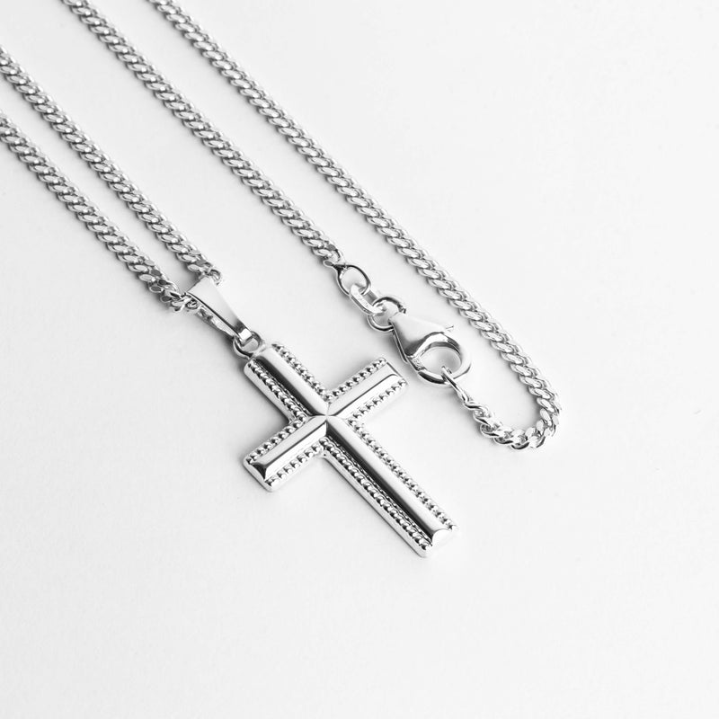 CROSS NECKLACE 925 SILVER RHODIUM PLATED