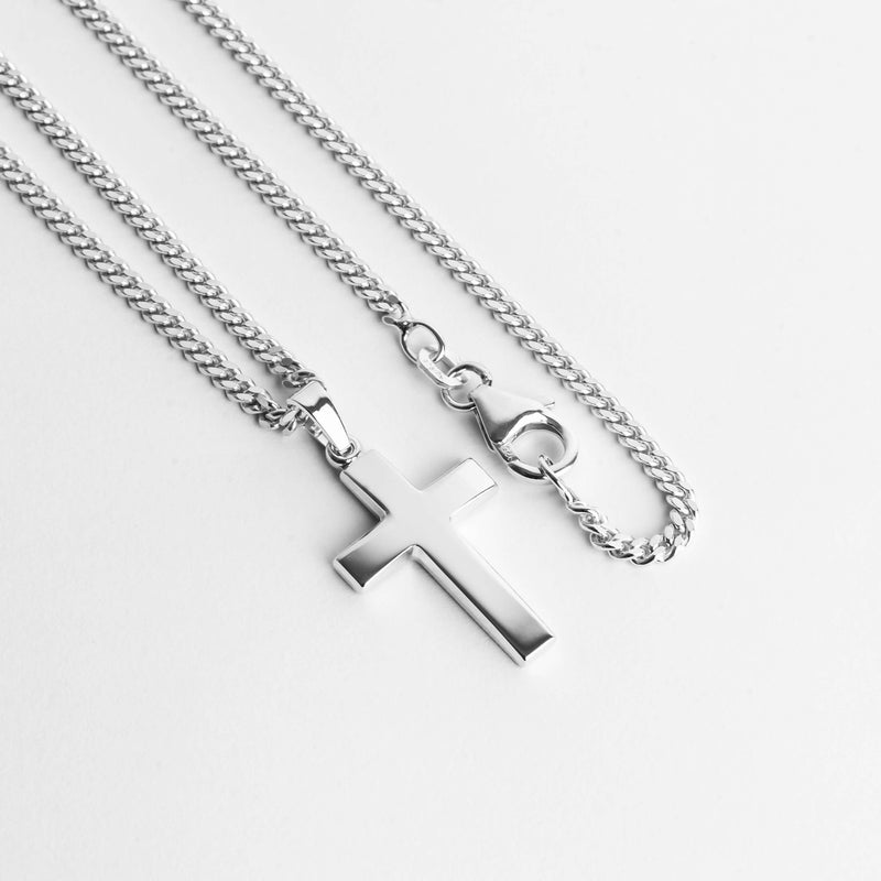 CROSS NECKLACE 925 SILVER RHODIUM PLATED