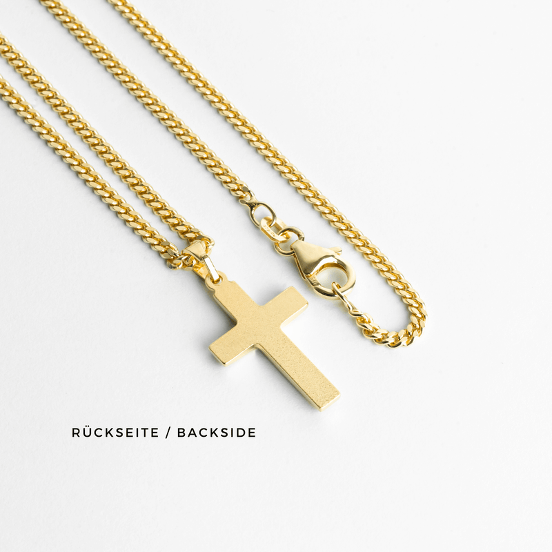 CROSS NECKLACE 925 SILVER 18 CARAT GOLD PLATED