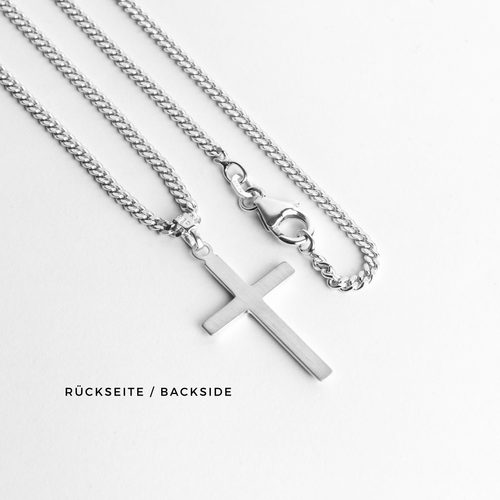 CROSS NECKLACE 925 SILVER RHODIUM PLATED - IDENTIM®