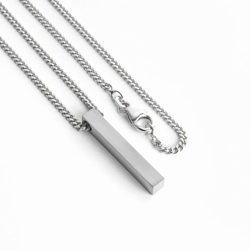 BAR NECKLACE 925 SILVER RHODIUM PLATED - IDENTIM®