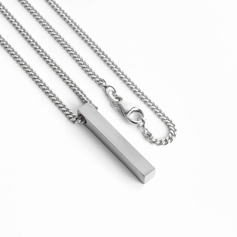 BAR NECKLACE 925 SILVER RHODIUM PLATED