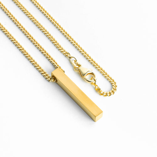 BAR NECKLACE 925 SILVER 18 CARAT GOLD PLATED - IDENTIM®