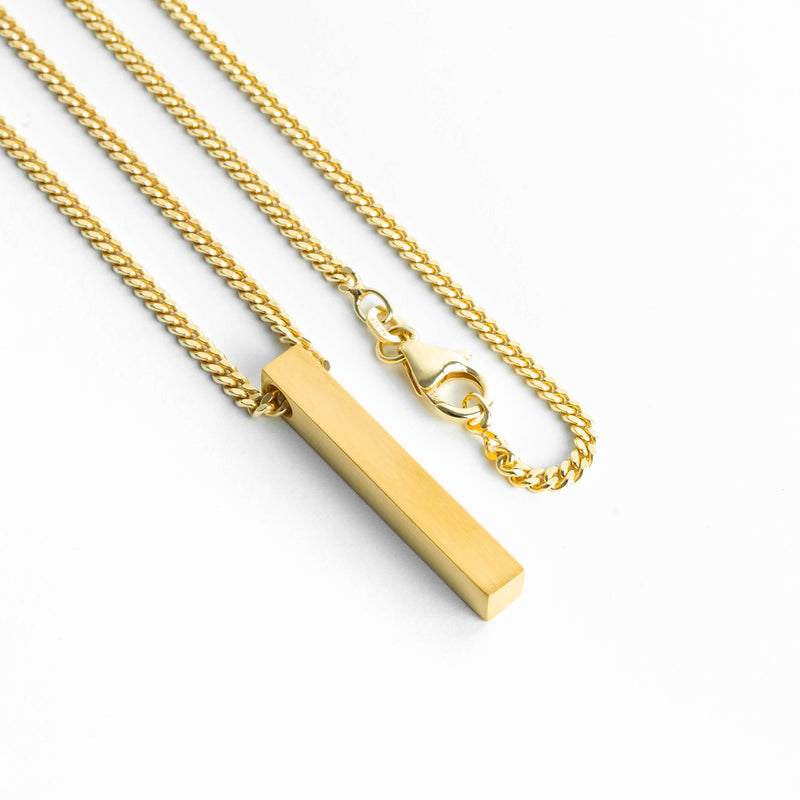 BAR NECKLACE 925 SILVER 18 CARAT GOLD PLATED