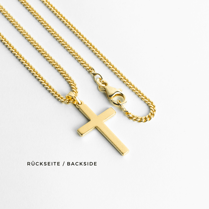 CROSS NECKLACE 925 SILVER 18 CARAT GOLD PLATED