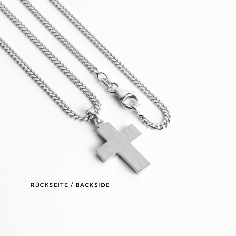 CROSS NECKLACE POLISHED 925 SILVER RHODIUM PLATED