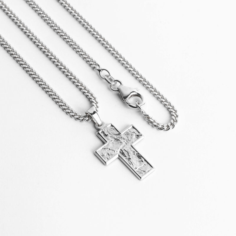 CROSS NECKLACE SUENO 925 SILVER RHODIUM PLATED