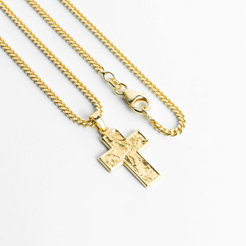 CROSS NECKLACE SUENO 925 SILVER 18 CARAT GOLD PLATED - IDENTIM®