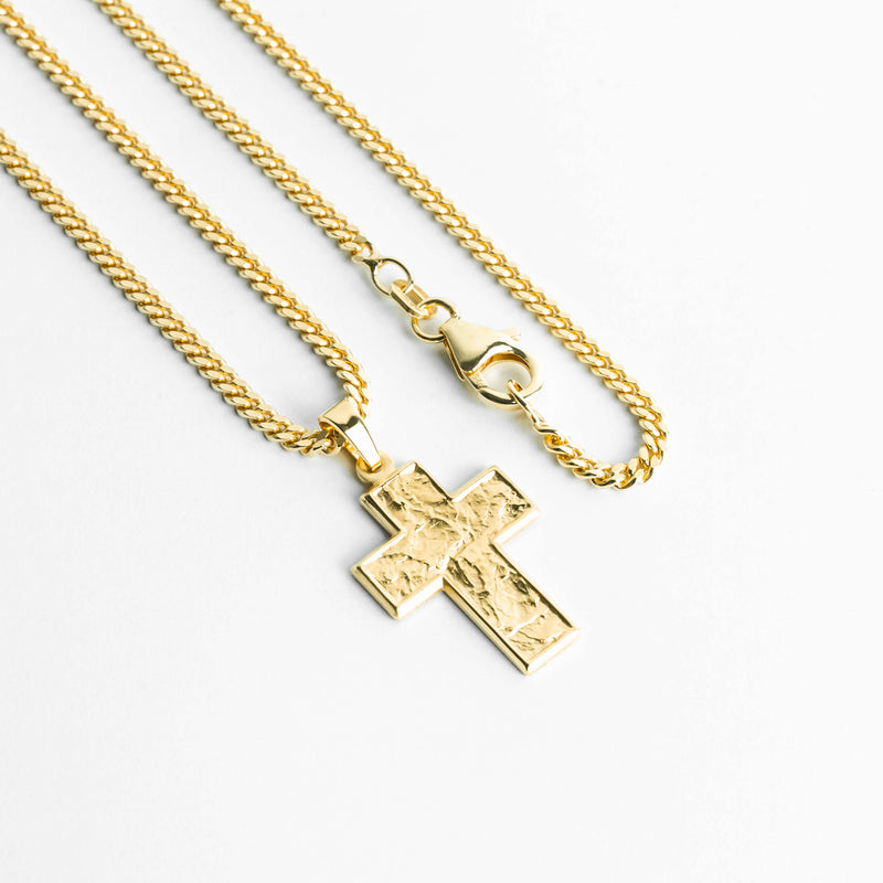 CROSS NECKLACE SUENO 925 SILVER 18 CARAT GOLD PLATED