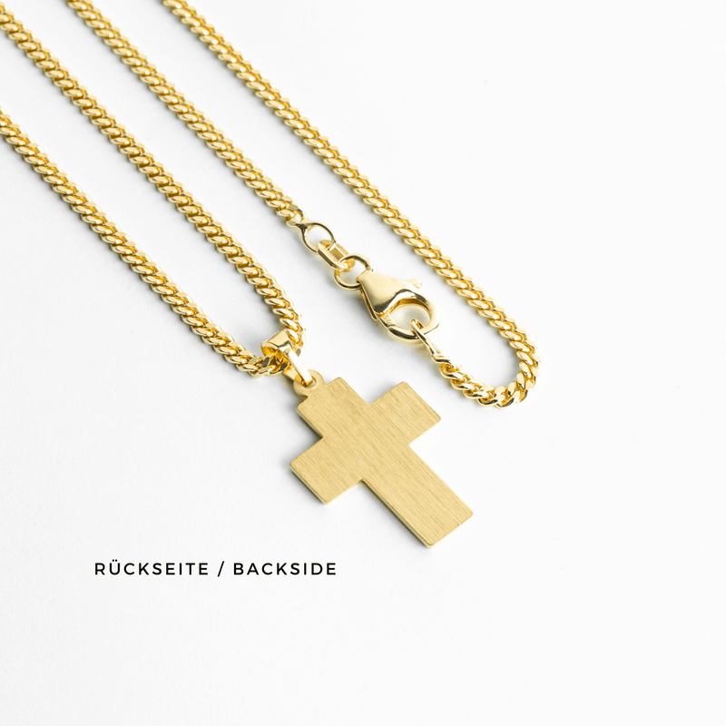 CROSS NECKLACE SUENO 925 SILVER 18 CARAT GOLD PLATED