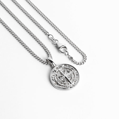 COMPASS NECKLACE 925 SILVER RHODIUM PLATED - IDENTIM®