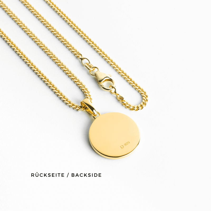 COMPASS NECKLACE 925 SILVER 18 CARAT GOLD PLATED