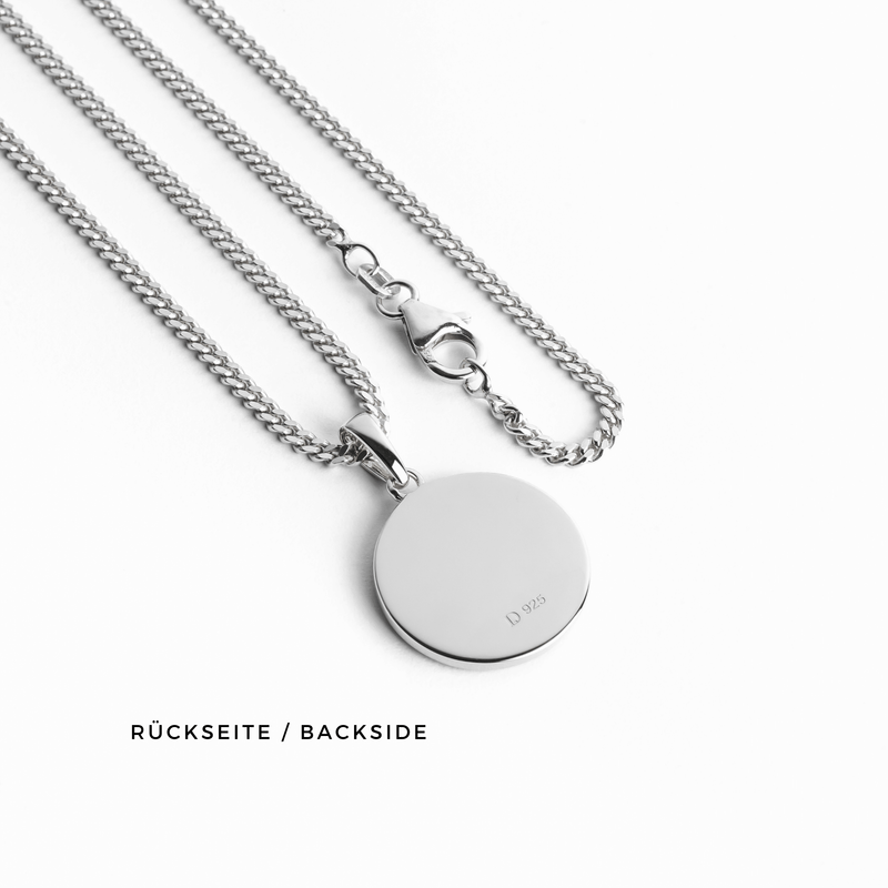COMPASS NECKLACE 925 SILVER RHODIUM PLATED
