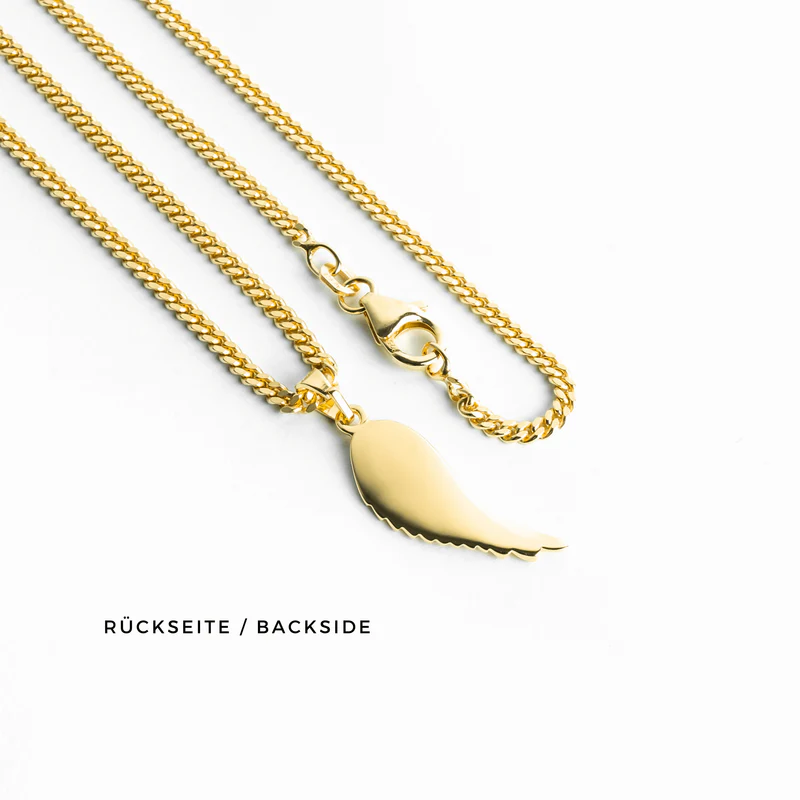 WING NECKLACE 925 SILVER 18 CARAT GOLD PLATED