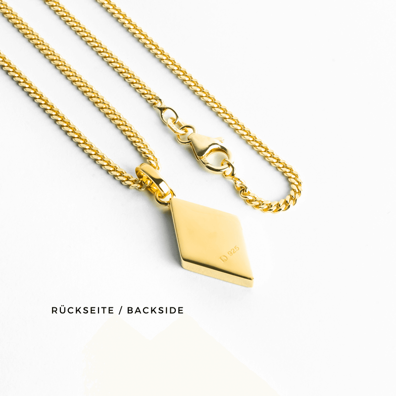 ONYX DIAMOND NECKLACE 925 SILVER 18 CARAT GOLD PLATED