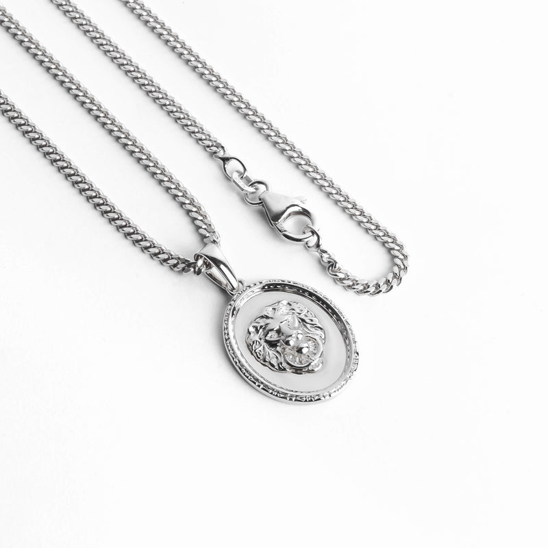 LION NECKLACE 925 SILVER RHODIUM PLATED