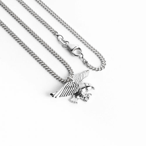 EAGLE NECKLACE PENDANT 925 SILVER RHODIUM PLATED - IDENTIM®