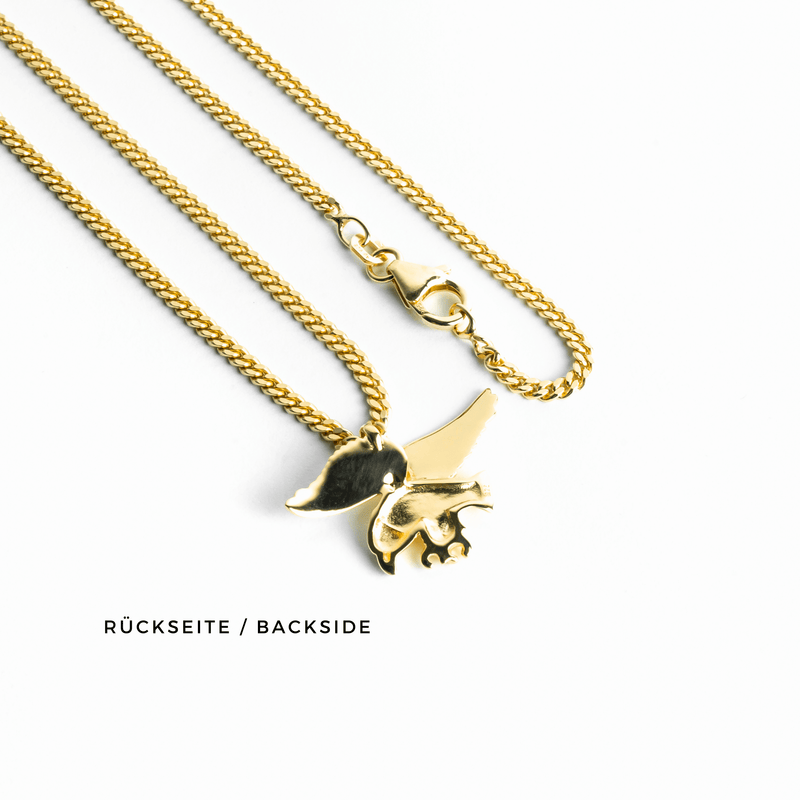 EAGLE NECKLACE 925 SILVER 18 CARAT GOLD PLATED