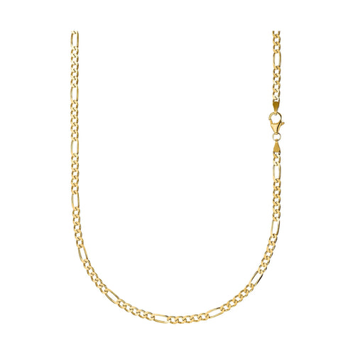 FIGARO NECKLACE 925 SILVER 18 CARAT GOLD PLATED 3,40MM - IDENTIM®