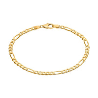 FIGARO CHAIN BRACELET 3.40MM 925 SILVER 18 CARAT GOLD PLATED - IDENTIM®