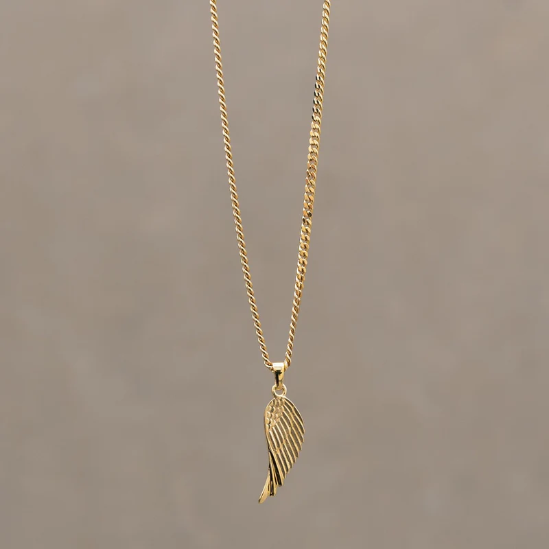 WING NECKLACE 925 SILVER 18 CARAT GOLD PLATED