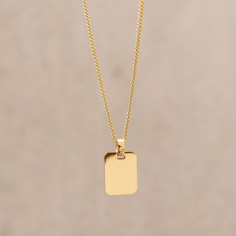 ENGRAVING PLATE OCTAGON NECKLACE 333 GOLD