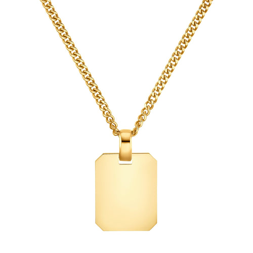 ENGRAVING PLATE OCTAGON NECKLACE 333 GOLD - IDENTIM®