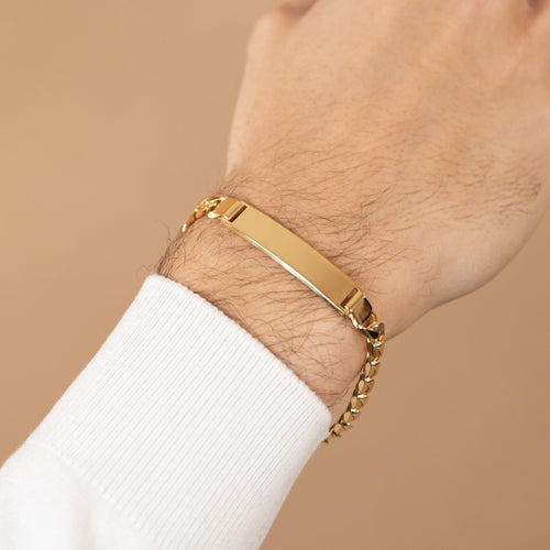 ID BRACELET ARMOR 925 SILVER 18 CARAT GOLD PLATED - IDENTIM®
