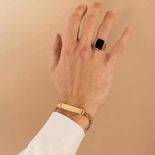 ID BRACELET ARMOR 925 SILVER 18 CARAT GOLD PLATED - IDENTIM®