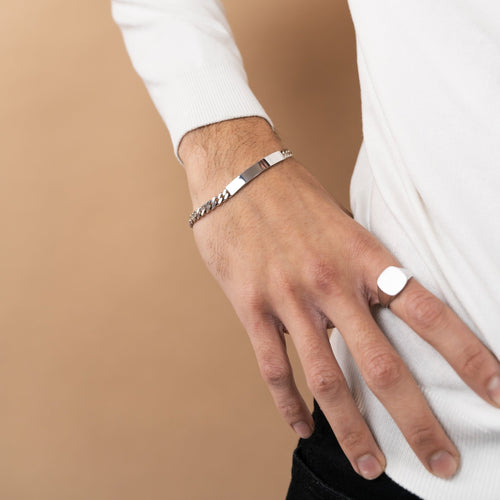 ID BRACELET ARMOR 925 SILVER RHODIUM-PLATED - IDENTIM®