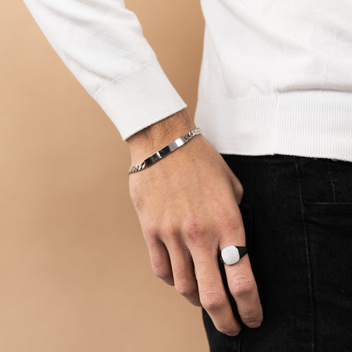 ID BRACELET ARMOR 925 SILVER RHODIUM-PLATED - IDENTIM®