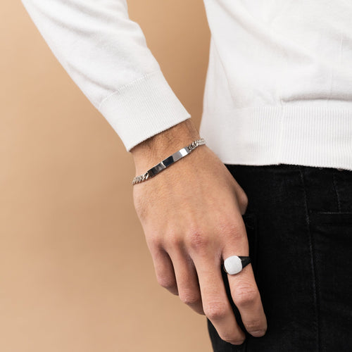 ID BRACELET ARMOR 925 SILVER RHODIUM-PLATED - IDENTIM®