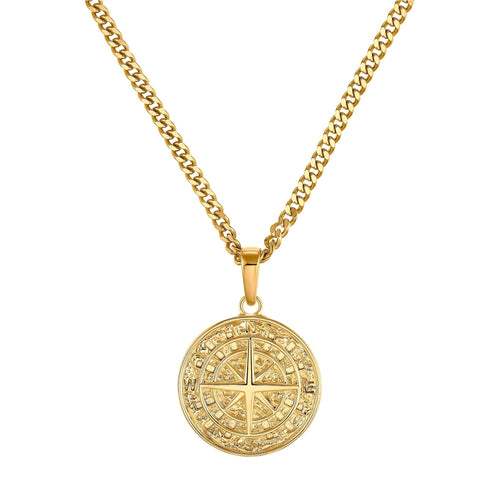 COMPASS NECKLACE 925 SILVER 18 CARAT GOLD PLATED - IDENTIM®