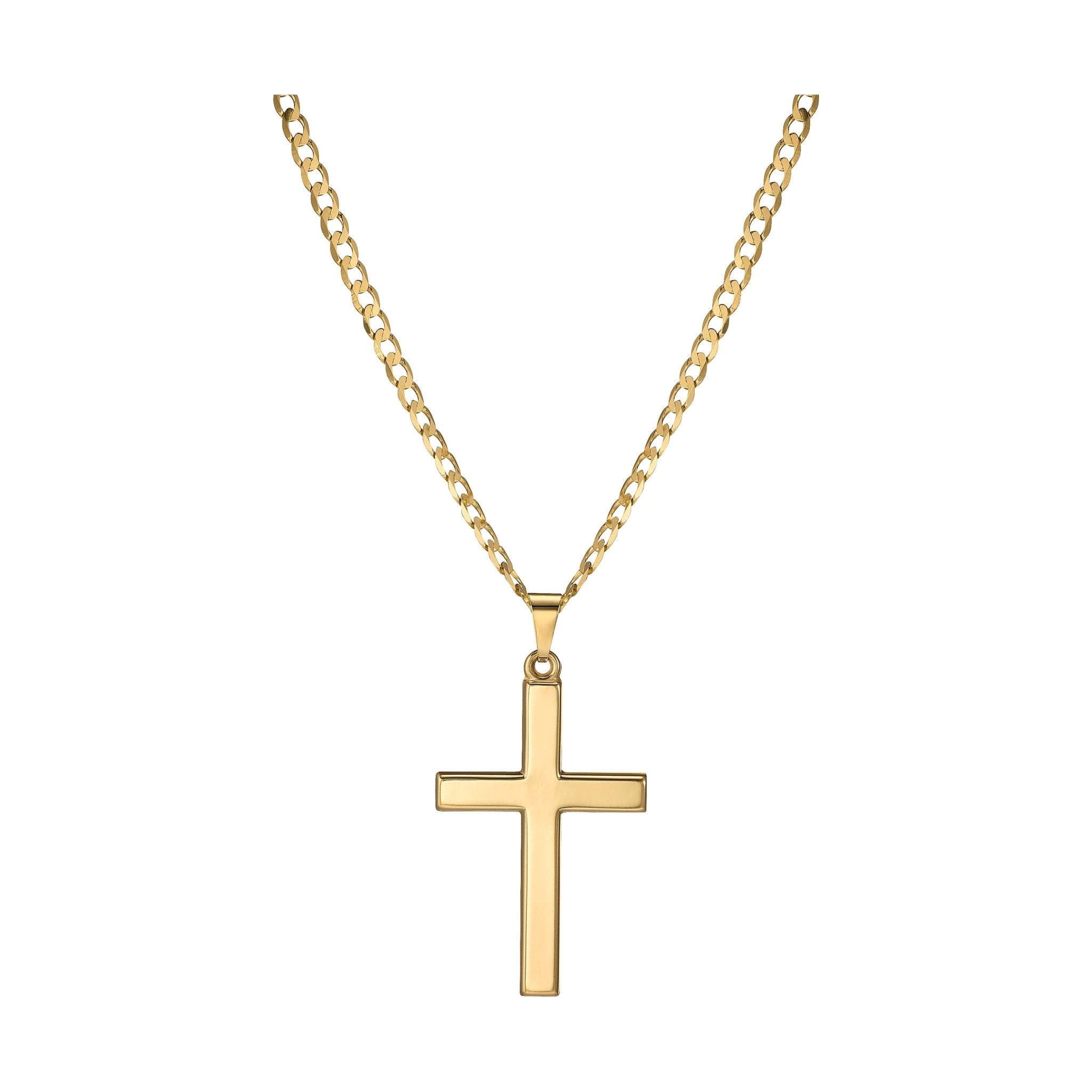 IDENTIM Men s necklace cross necklace cross pendant necklace polished 585 gold