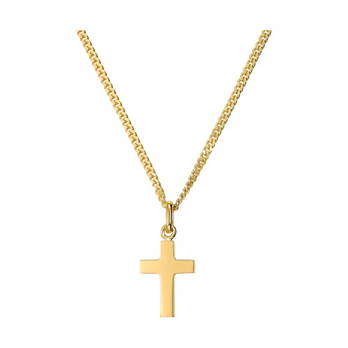 CROSS NECKLACE 925 SILVER 18 CARAT GOLD PLATED - IDENTIM®
