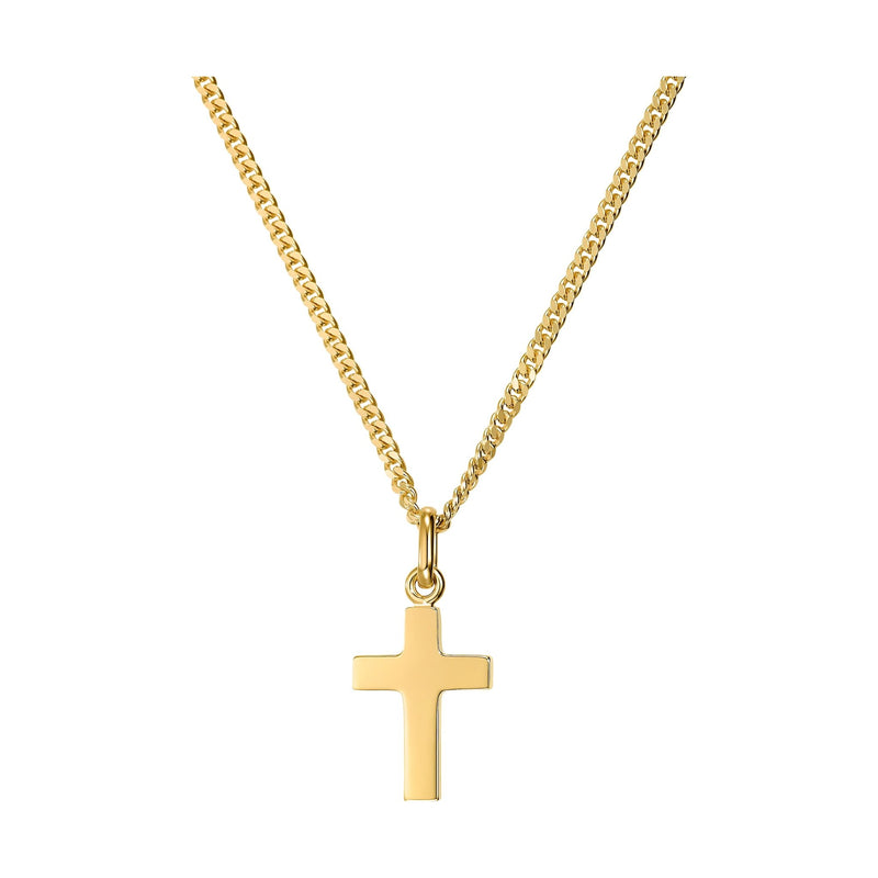 CROSS NECKLACE 925 SILVER 18 CARAT GOLD PLATED