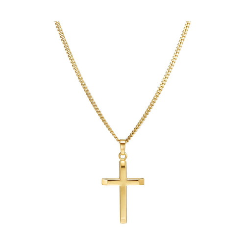 CROSS NECKLACE 925 SILVER 18 CARAT GOLD PLATED - IDENTIM®