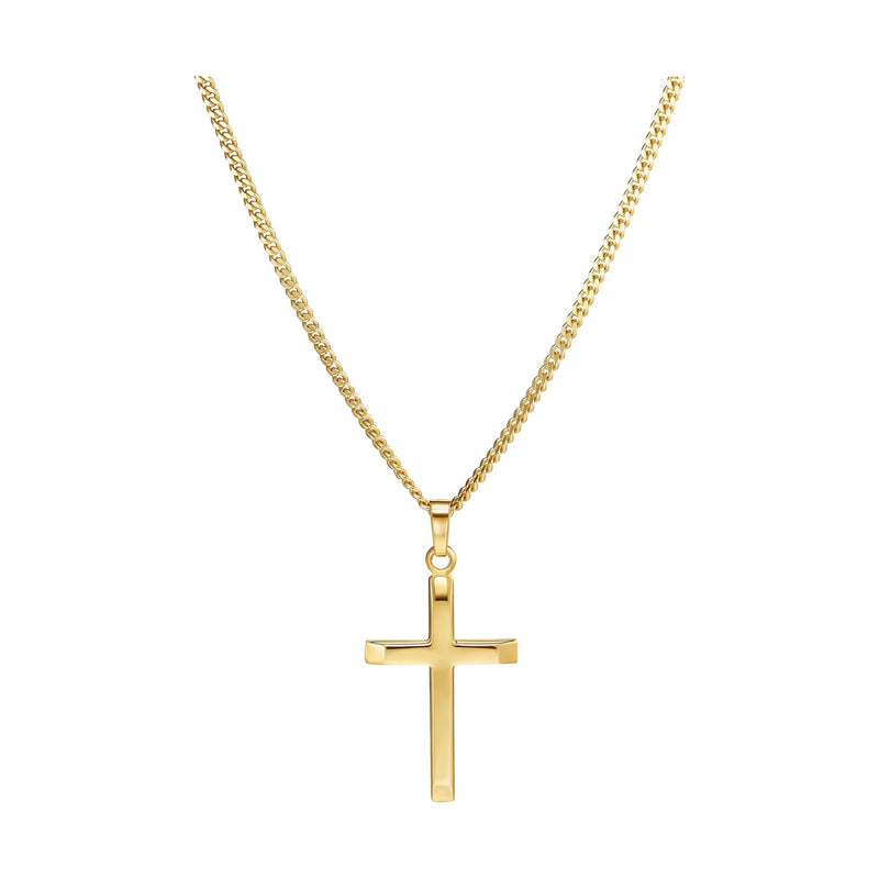 CROSS NECKLACE 925 SILVER 18 CARAT GOLD PLATED
