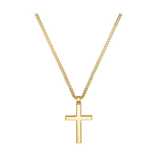 CROSS NECKLACE 925 SILVER 18 CARAT GOLD PLATED - IDENTIM®