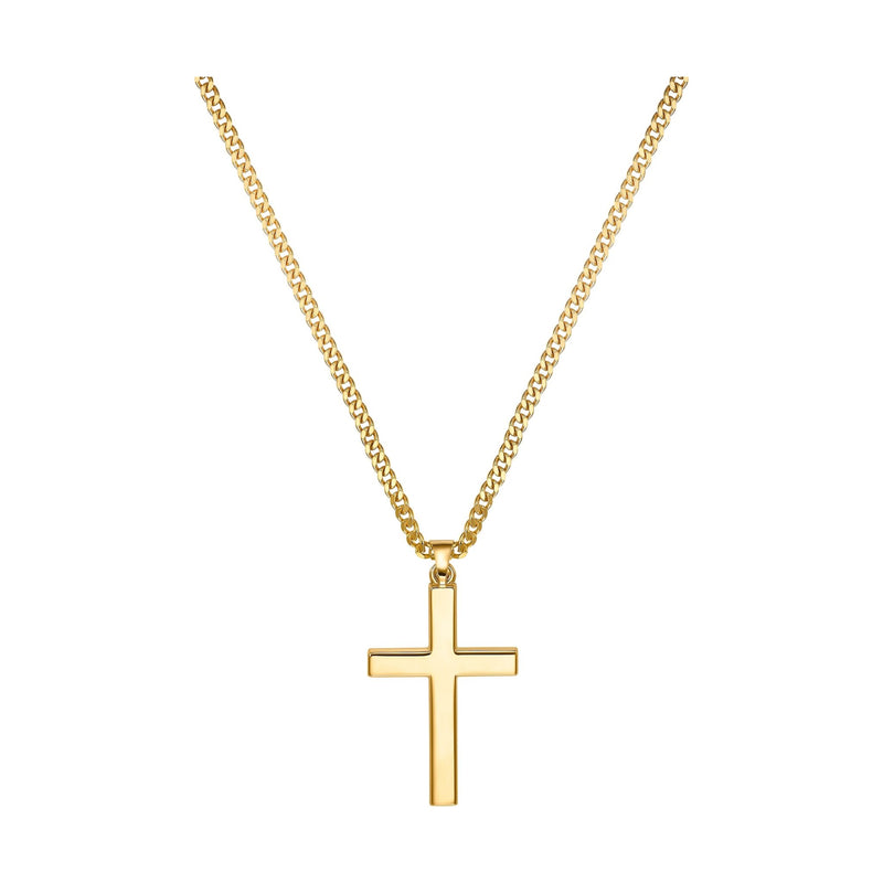 CROSS NECKLACE 925 SILVER 18 CARAT GOLD PLATED