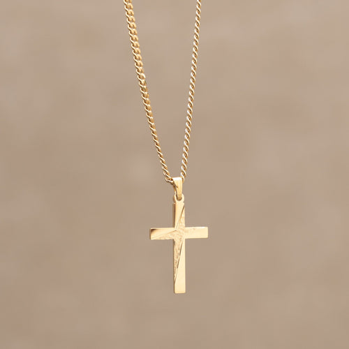 CROSS NECKLACE 925 SILVER 18 CARAT GOLD PLATED - IDENTIM®