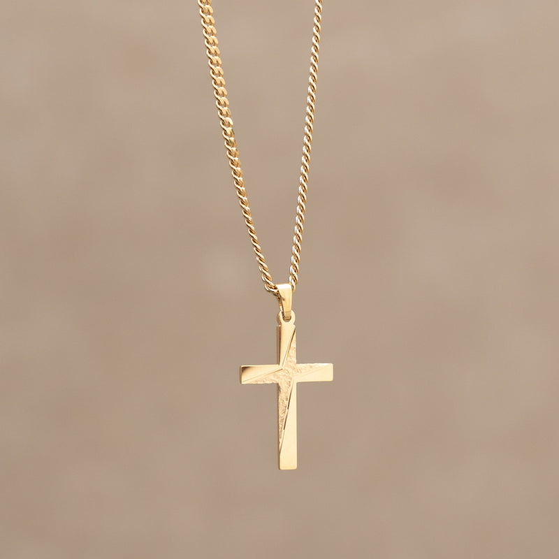 CROSS NECKLACE 925 SILVER 18 CARAT GOLD PLATED