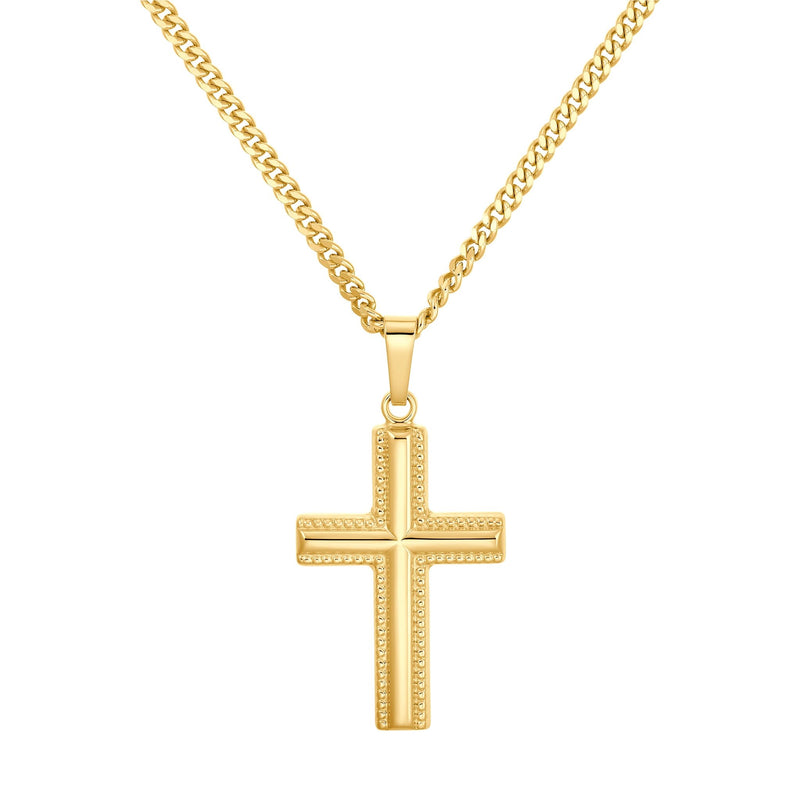 CROSS NECKLACE 925 SILVER 18 CARAT GOLD PLATED