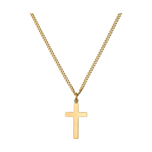CROSS NECKLACE 925 SILVER 18 CARAT GOLD PLATED - IDENTIM®