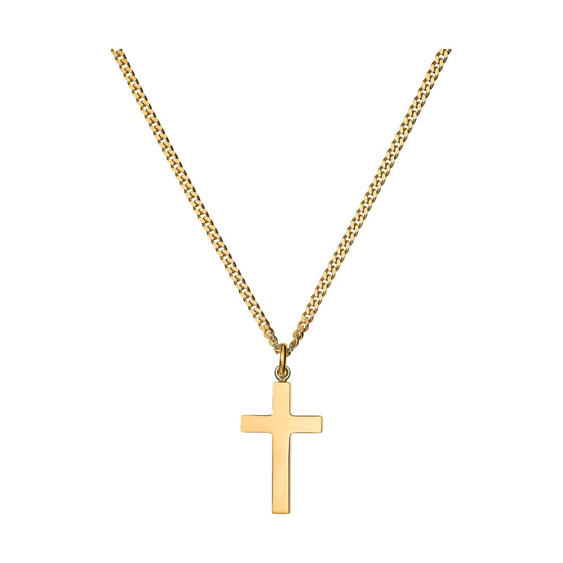 CROSS NECKLACE 925 SILVER 18 CARAT GOLD PLATED