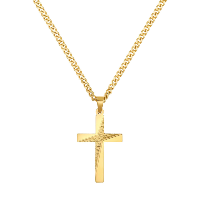 CROSS NECKLACE 925 SILVER 18 CARAT GOLD PLATED