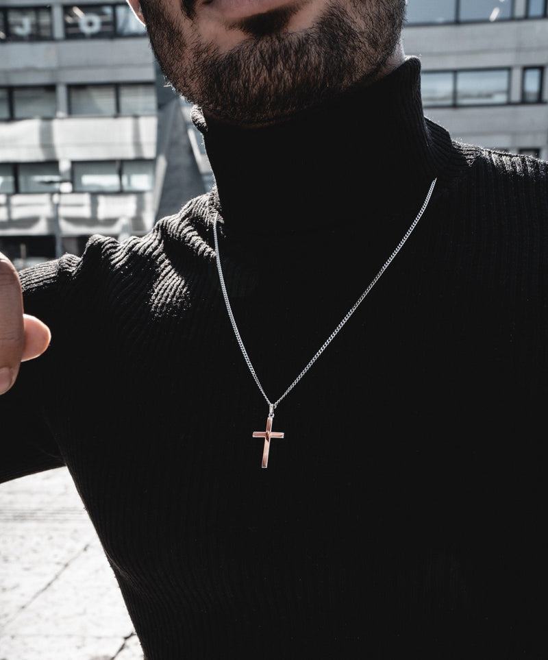CROSS NECKLACE 925 SILVER RHODIUM PLATED