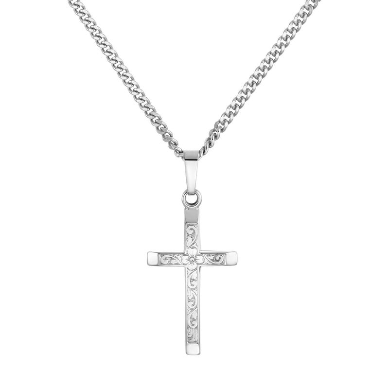 CROSS NECKLACE 925 SILVER RHODIUM PLATED