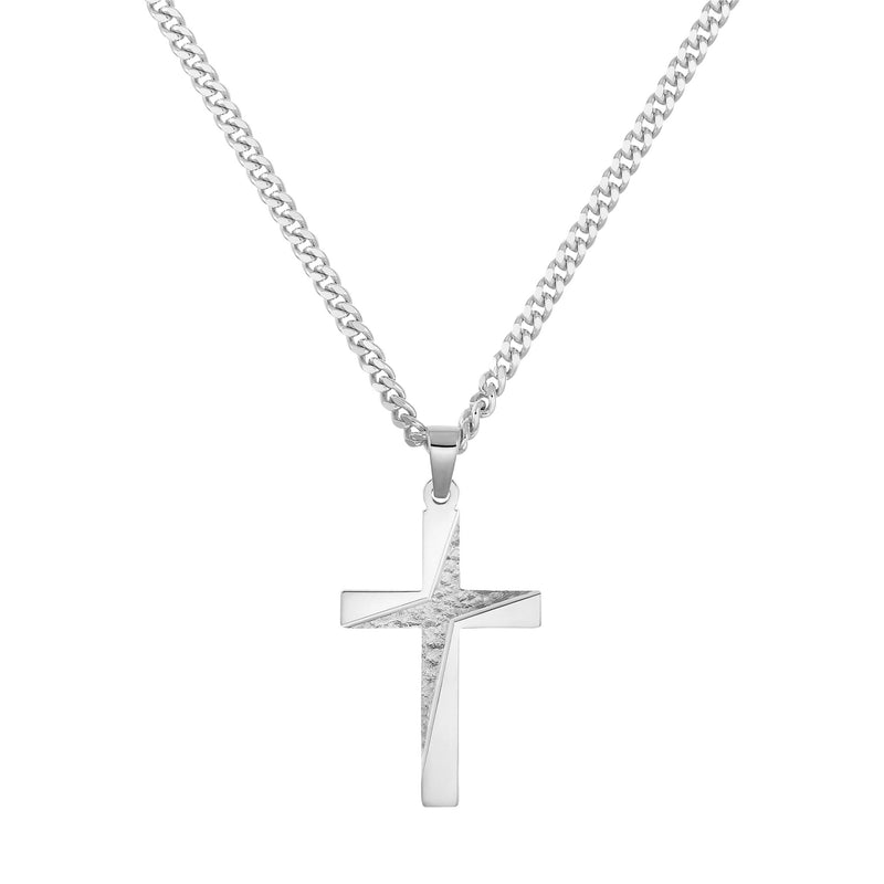 CROSS NECKLACE 925 SILVER RHODIUM PLATED